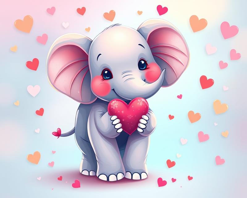 Tatuaż słonika z serduszkami – symbol miłości i radości Tatuaż słonika z serduszkami – symbol miłości i radości